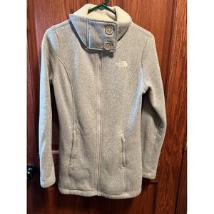 The North Face Women Fleece Full Zip Jacket Light Gray Small S
